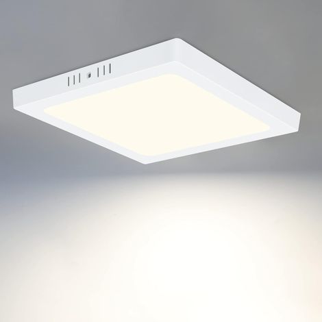 ZMH Plafonnier LED blanc rond plat 18W moderne IP44 étanche Blanc neutre 4000K pour bureau, salon, salle de bains, chambre à coucher Ø23CM