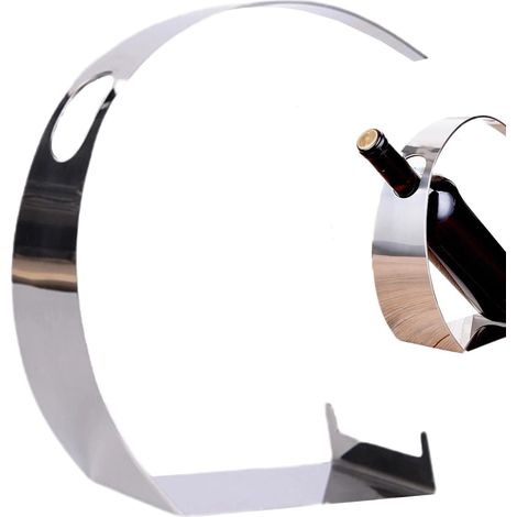 Porte-Bouteilles de vin – Acier Inoxydable Moderne et élégant, étagère de Bureau, pour Salle à Manger, Cuisine, Collection, Rangement, Divertissement, Maison, Salon, Bar Organisation (1/5)