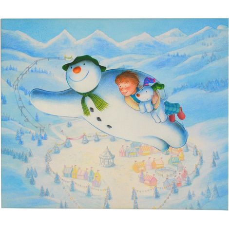 The Snowman Snowdog Colour Changing Christmas Fibre Optic Canvas Light Up LED (1/4)