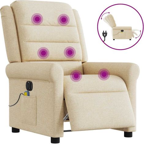 Massagesessel Elektrisch Creme Stoff