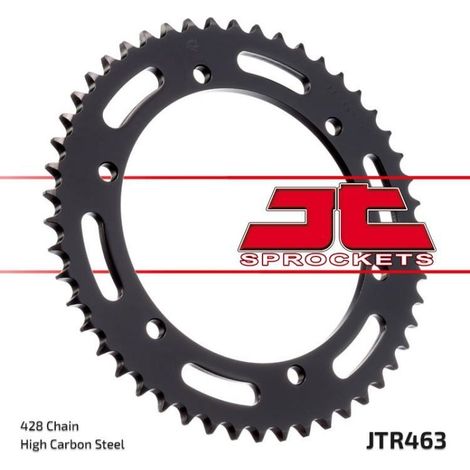 Pi帽贸n trasero de acero JT R463-50, 50 dientes, tama帽o 428 (1/2)