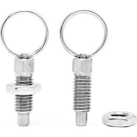 2 pcs Goupille De Piston M12 Goupille A Ressort Piston À Ressort Goupille De Sécurité Piston À Ressort pistons à ressort avec anneau de traction,Pour Bouton à Ressort Serrures à Ressort (1) (1/5)