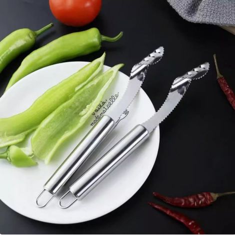 2 pezzi di levapeperoni e semi in acciaio inossidabile per pomodori e peperoncini, utensili da cucina facili da usare e multifunzionali (1/5)