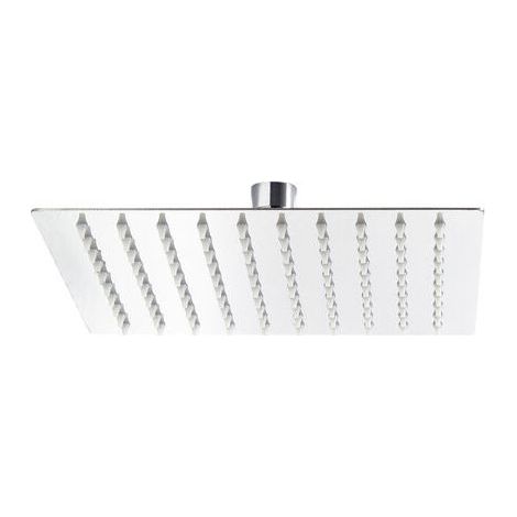 Pommeau de douche Carré 25x25cm Tête de douche Jet Effet pluie Rainshower Acier inoxydable (1/5)