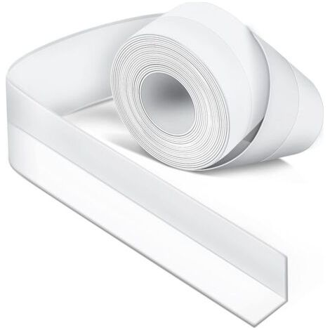 Joint Silicone Blanc Salle de Bain, Joint Salle de Baignoire, Ruban D'étanchéité, Anti-Moisissure et Imperméable, Ruban Adhésif doux Adapté à la Cuisine, les Toilettes, le Coin (1/5)
