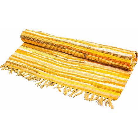 Grand Tapis Rag - 150x90cm - qualité premium - Oranges du lever du soleil- Vendu par 1 (1/4)