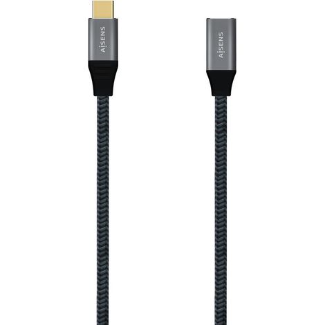 AISENS - A107-0635 - Cable USB 3.2 Gen2x2 20Gbps 5A 100W, tipo USB-C/M-USB-C/H, gris, 1.0m (1/3)