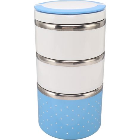 Boîte Repas Isotherme en Acier Inoxydable Empilable, Anti-Fuites, Garde-Fraîcheur, Portable pour Pique-nique et Fêtes, Bleu (1/5)