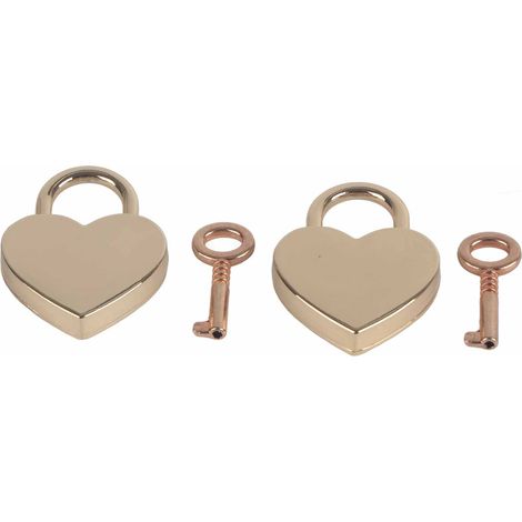 2 Jeux Cadenas Cœur Métal Vintage Fournitures Artisanales avec Clés 30x39mm Or Rose (1/5)