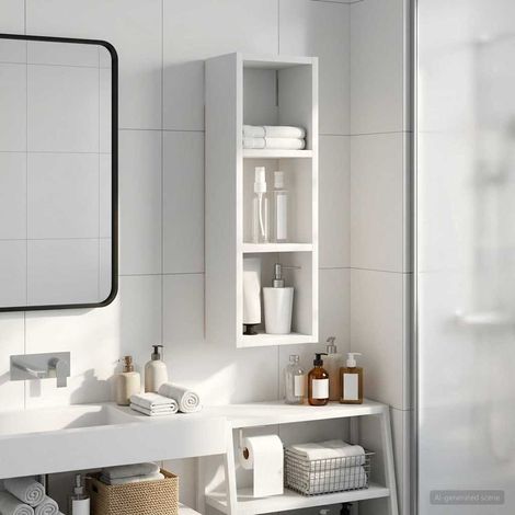 vidaXL Bathroom Wall Cabinet White 20 x 16 x 62.5 cm Engineered wood
