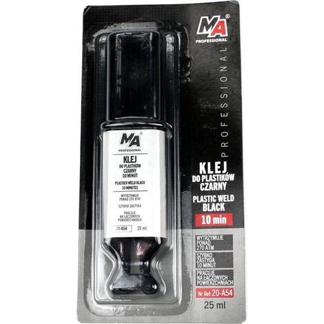 Colle plastique noire à prise rapide (10 minutes) - Seringue de 25 ml MA Professional
