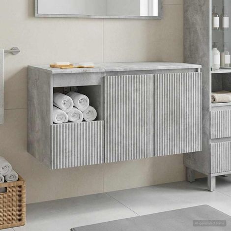 vidaXL Bathroom Furniture Set 2 pcs Concrete Grey Engineered Wood (1/5)