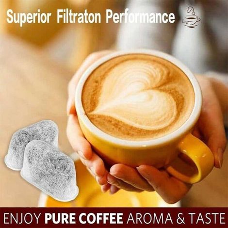 Filtre à eau pour machine à café, filtre à café en tissu non tissé, charbon actif adoucit l'eau et réduit le calcaire 12 pièces (1/5)