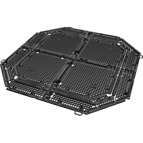 Griglia di Fondo per Compostiera da Giardino 80x80 cm in Plastica Nera
