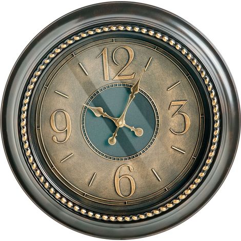 Wall Clock Gold Synthetic Frame ⌀ 55 cm Painted Finish Round Shape Classic Design Home Accessories Decor Living Room Bedroom ALBOI