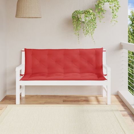 Cojines de jardín de banco 2 pcs 150x50x7cm tela de oxford rojo
