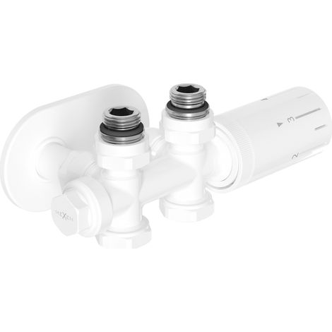 Mexen G05 set termostatico angolare/dritto con copertura R, Duplex, DN50, bianco - W908-958-905-20 (1/3)