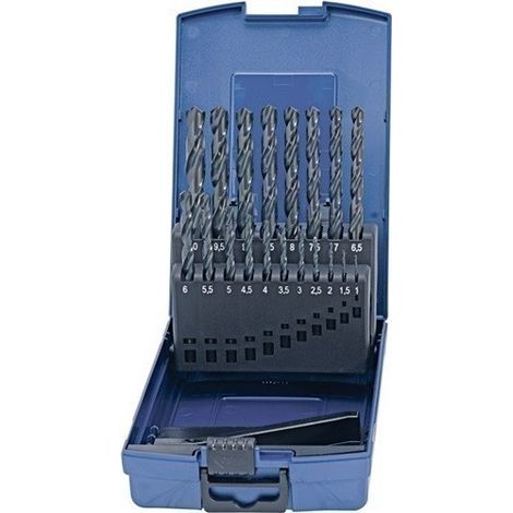 Juego de brocas helicoidales DIN 338 tipo N D.1-10.5x0.5mm HSS 24 piezas Ku.-Kass.PROMAT