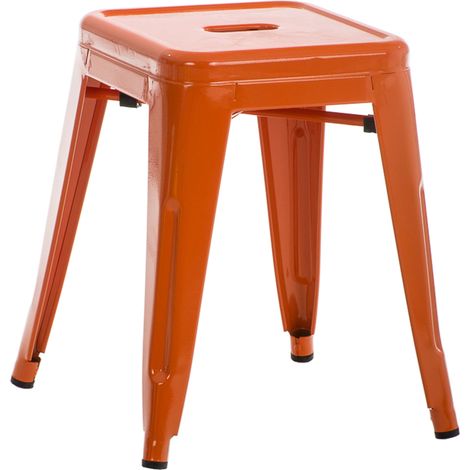 Sgabello in metallo dal design industriale altezza 46 cm arancione 100005591