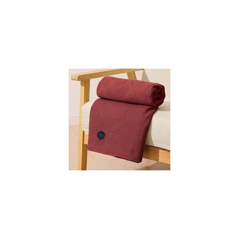 Couverture chauffante portable, châle chauffant électrique USB 150 x 80 cm, lavable en machine, pour le cou et les épaules (rouge)