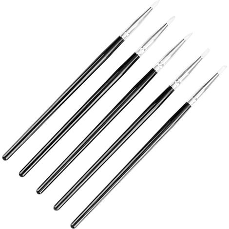5 pinceaux silicone flexibles pour sculpture, gravure, manucure, peintures acrylique/huile/gouache