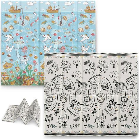 Faltbare spielmatte 200 x 180 x 1 cm nukido nk 340 ocean safari