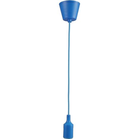 Jandei - Lampara colgante base cable y portamparas azul E27 Lampara plastico