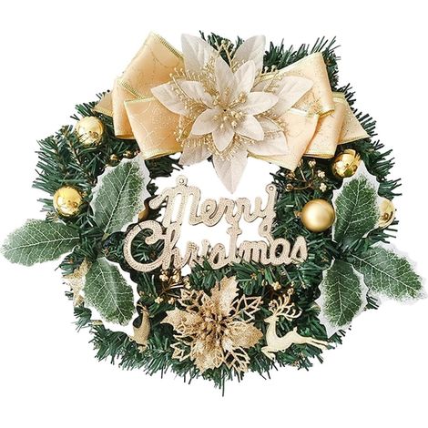 Weihnachtsgirlande mit Rentier- und Tannenzapfenmotiv, 30 cm, Wanddekoration für drinnen und draußen, ideal für Weihnachten und Neujahr (1/5)