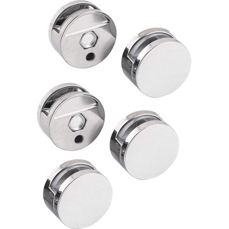Pinces Pour Miroir - Lot De 5 - Support Rond En Alliage De Zinc - Pour Miroir Salle De Bain - Fixation Murale (1/5)