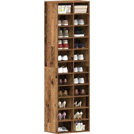 Schuhschrank Altholz-Optik 54x34x183 cm Holzwerkstoff