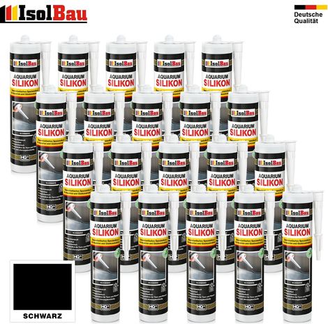 Aquarium Silikon Schwarz 20 x 300ml Glassilikon Aquarium Kleber Terrarium Glass (1/5)