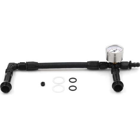 Tuyau de carburant double alimentation AN6 tressé pour carburateur Holley 4150 avec manomètre à vide (1/5)