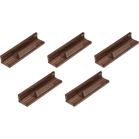 Cyclingcolors – Lot de 5 adaptateurs rainure invisibles en plastique PA6 marron – Fixation à visser, coller ou clouer – Pour menuiserie et ameublement (1/4)