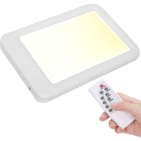 Lampe de luminothérapie LED 35000 lx, 3 couleurs, luminosité réglable, minuterie et télécommande incluses (1/5)