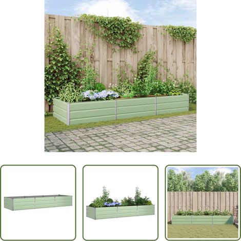 Pot en acier - Jardinière Vert pastel 290 x 100 x 45 cm Acier galvanisé (1/5)