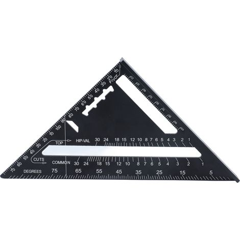 Équerre triangulaire de 18 cm (7 pouces) en aluminium, outil de mesure portable pour le travail du bois et le bricolage (1/5)