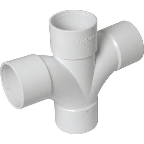 FloPlast ABS 92.5° Cross Tee 40mm White for Plumbing