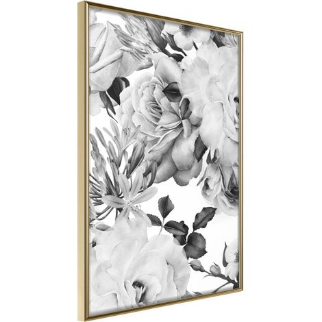 Affiche Murale Encadrée "Black and White Nature" 21 x 30 cm Or
