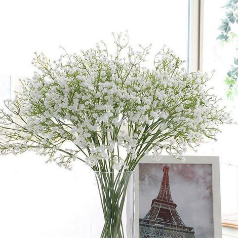 Fleurs de remplissage artificielles pour souffle bébé bricolage Bouquets mariage centres table décoration maison fête 10 pièces (1/4)