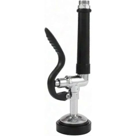 Mitigeur de cuisine professionnel, pomme de douchette pré-rinçage pour restaurant, finition chromée noire, pièce de robinetterie commerciale, accessoire de plonge. (1/5)