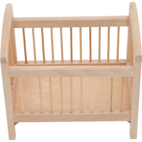 Berceau miniature à l'échelle 1/12, réaliste, sans épines, en bois, pour maison de poupée (1/5)