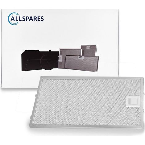 Filtro metálico AllSpares para campanas extractoras compatible con Bosch Siemens Neff 00435204/435204 (350x164x6mm)