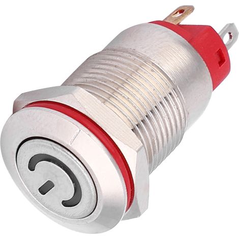 Wasserdichter 4-poliger 12-mm-Metall-Druckknopf mit LED-Anzeige und Selbstverriegelungsmechanismus (weiß, 3-9 V) (1/5)