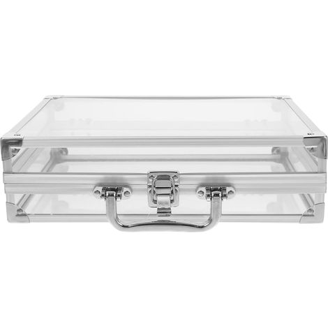 Schmuckkästchen, transparente Kronenbox, geräumiges Schmuckkästchen aus Aluminiumlegierung für Halsketten mit Schloss und Präsentationsbox (1/5)