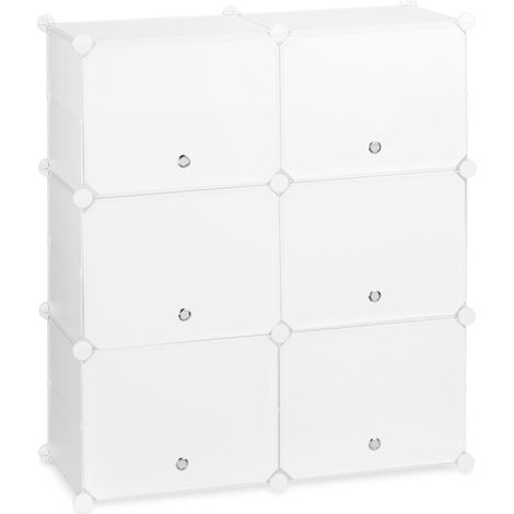 Zapatero práctico 12 compartimentos almacenamiento óptimo modular 90 x 30 x 100 cm de plástico blanco 130011000 (1/5)