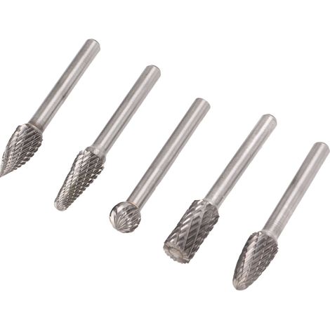 5 Stück 1/4 Zoll 6 mm Kopf Rotationsfräser aus Wolframstahl, Schleiffeilen für Metall- und Holzschnitzerei (1/5)