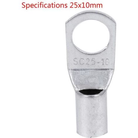 6 Tube de cuivre 25Mm x 10Mm Cable de demarreur de batterie a cosse Anneau de borne a sertir de soudage (1/4)