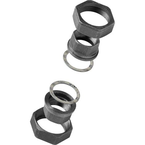 Kit de raccords pour pompe Hermann Schmidt Temperguss 14372380 DN 25, 2000 &quot, 2 kits, avec joint, noir