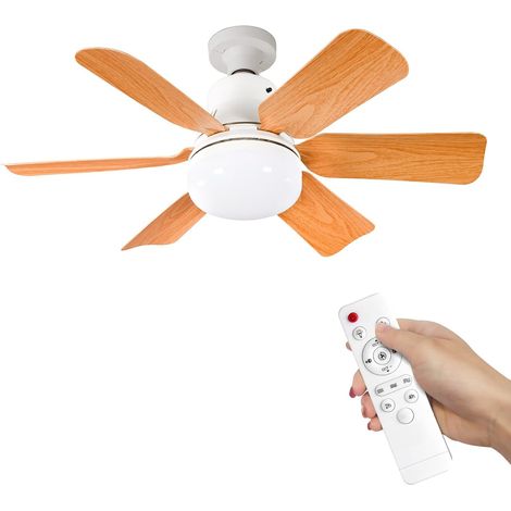 Ventilateur de plafond avec lumière et télécommande, modèle A-51cm, moteur silencieux en cuivre, 3 vitesses, éclairage LED dimmable 2400lm, installation E27 sans outil (1/5)
