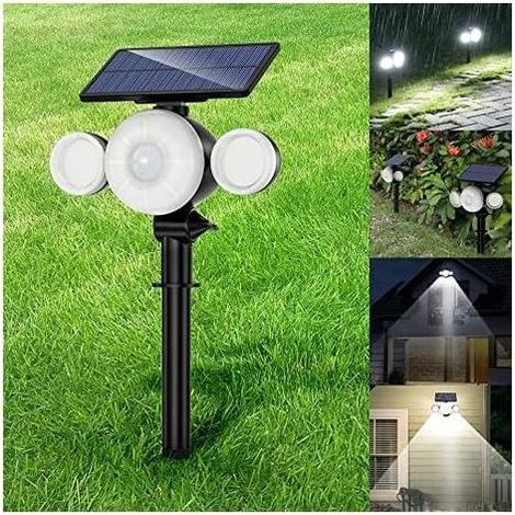 Lampe Solaire Extérieur Jardin Ultra Puissante 88LED avec Détecteur de Mouvement Etanche IP65, Eclairage Spot Solaire Exterieur Sans Fil 360° Reglable Lumière Solaire Sécurité pour Chemin (No (1/5)